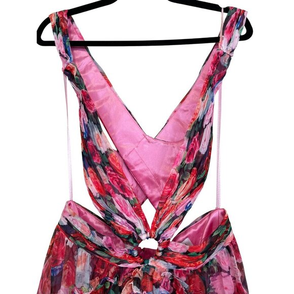 Mac Duggal $1400 Floral Cutout Layered Maxi Formal Dress Size 8 - Picture 11 of 14